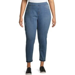 Terra & Sky Women's Plus Size Unhemmed Jeggings